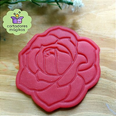 Cortador e Marcador Molde Rosa Flor para biscoitos, porcelana fria, saboaria, modelagem com argila, artesanato, modelagem com biscuit,  etc