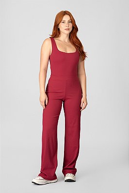 Calça Line Cherry - Calça Reta Canelada