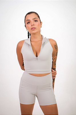 Half Zip Top Clound Gray