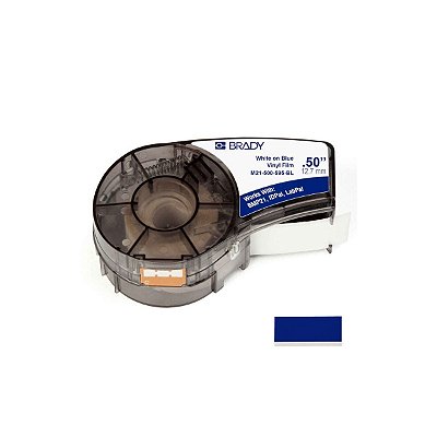 ETIQUETA ADESIVA BMP21 VINIL BRANCO EM AZUL 12,7MM X 6,40M R.M21-500-595-BL - BRADY