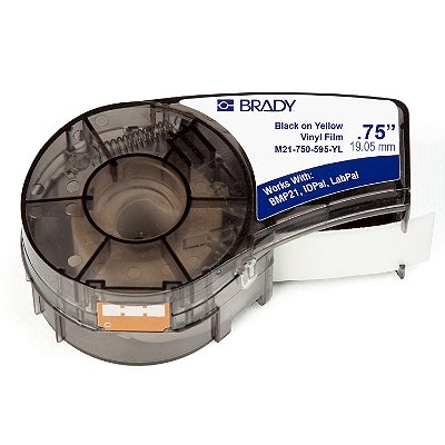 ETIQUETA ADESIVA BMP21 VINIL PRETO EM AMARELO 19,05MM X 6,40M R.M21-750-595-YL - BRADY