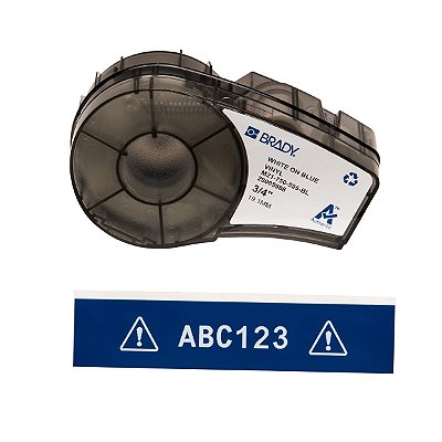 ETIQUETA ADESIVA BMP21 VINIL BRANCO EM AZUL 19,05MM X 6,40M R.M21-750-595-BL - BRADY