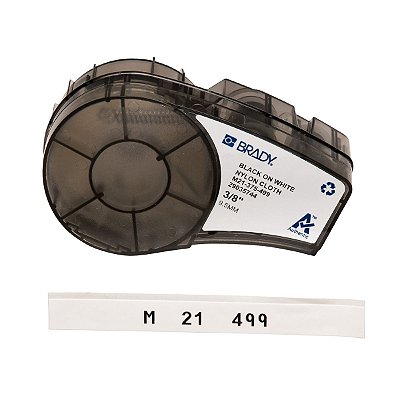 ETIQUETA ADESIVA BMP21 NYLON PRETO EM BRANCO 9,53MM X 4,8M R.M21-375-499 - BRADY