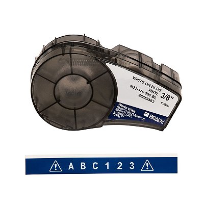 ETIQUETA ADESIVA BMP21 VINIL BRANCO EM AZUL 9,53MM X 6,40M R.M21-375-595-BL - BRADY