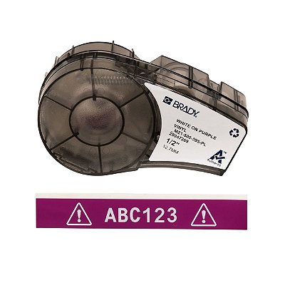 ETIQUETA ADESIVA BMP21 VINIL BRANCO EM LILAS 12,70MM X 6,40M R.M21-500-595-PL - BRADY