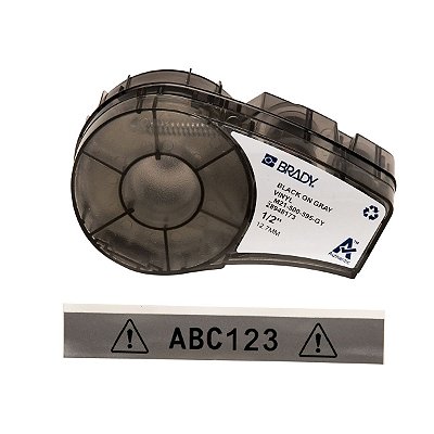 ETIQUETA ADESIVA BMP21 VINIL PRETO EM CINZA 12,70MM X 6,40M M21-500-595-GY - BRADY