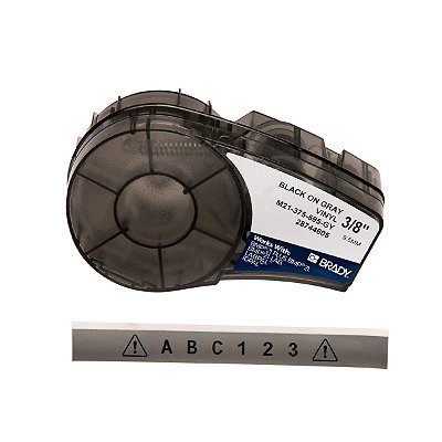 ETIQUETA ADESIVA BMP21 VINIL PRETO EM CINZA 9,53MM X 6,40M M21-375-595-GY - BRADY
