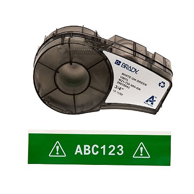 ETIQUETA ADESIVA BMP21 VINIL BRANCO EM VERDE 19,05MM X 6,40M R.M21-750-595-GN - BRADY