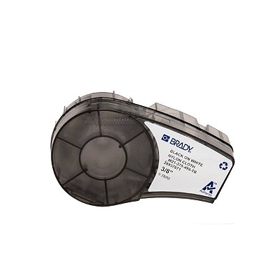 ETIQUETA ADESIVA BMP21 NYLON PRETO EM BRANCO 9,53MM X 4,8M M