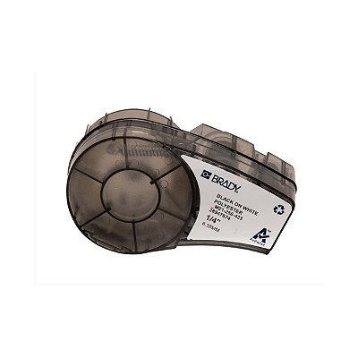 ETIQUETA ADESIVA BMP21 POLIESTER PRETO EM BRANCO 6,3MM X 6,4