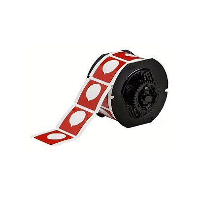 ETIQUETA B593 VERMELHA  PARA BOTÃO - 1.8"X1.8" B30EP-169-593
