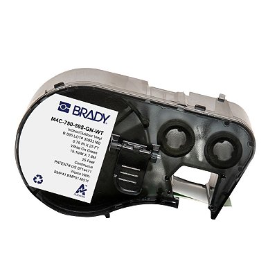 ETIQUETA M41/51/M511 B595 VINIL 0.0750'X25' BRANCO NO VERDE