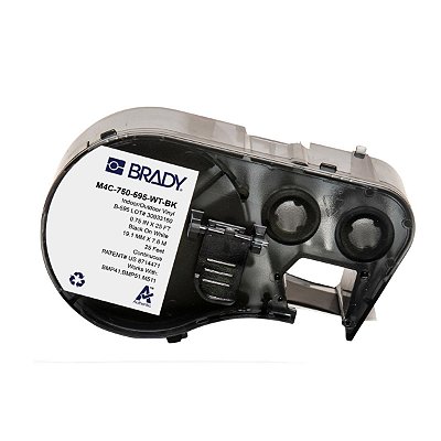 ETIQUETA M41/51/M511 B595 VINIL 0.0750'X25' PRETO NO BRANCO