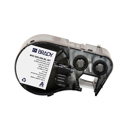 ETIQUETA M41/51/M511 B595 VINIL 0.500'X 25' BRANCO NO AZUL M