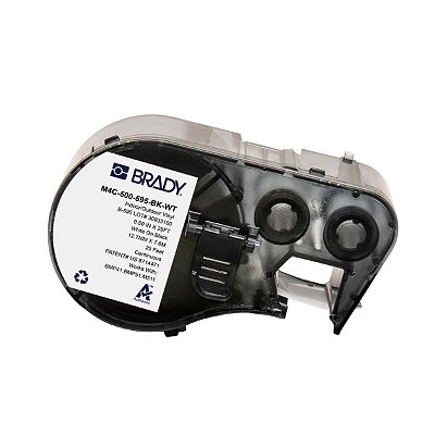 ETIQUETA M41/51/M511 B595 VINIL 0.500'X 25' BRANCO NO PRETO