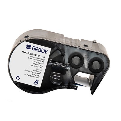 ETIQUETA M41/51/M511 B595 VINIL 1.000'X 25' BRANCO NO AZUL M