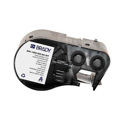 ETIQUETA M41/51/M511 B595 VINIL 1.000'X 25' BRANCO NO PRETO
