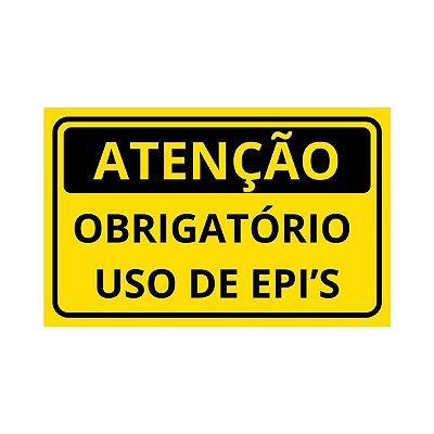 PLACA AVISO OBRIGATORIO O USO DE EPI 35X25CM PLASTICO R.C116