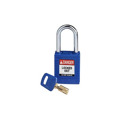 SAFEKEY - CADEADO PLÁSTICO HASTE DE AÇO - 38MM (1.5") - AZUL
