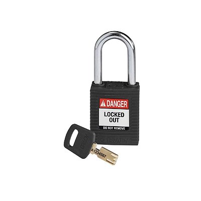 SAFEKEY - CADEADO PLÁSTICO HASTE DE AÇO - 38MM (1.5") - PRET