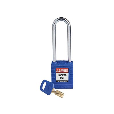 SAFEKEY - CADEADO PLÁSTICO HASTE DE AÇO - 76MM (3") - AZUL -