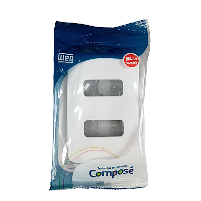 PLACA E SUPORTE 4X2POL 2 POSICOES COMPOSE BRANCO WEG