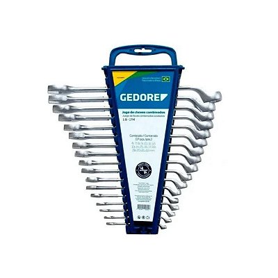 JOGO CHAVE COMBINADA 6 A 22MM C/ 17 PECAS R.1B-17M - 002.604
