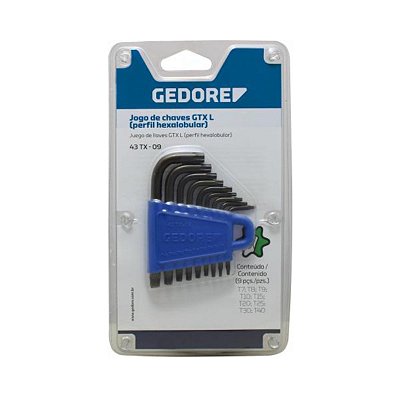 JOGO CHAVE L TIPO TORX 15 PEÇAS REF.43TX-15-024.619 - GEDORE
