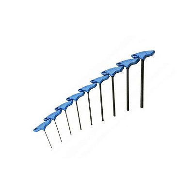 JOGO DE CHAVES HEXAGONAIS (ALLEN) ABAULADAS COM CABO T C/ 9