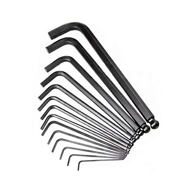 JOGO DE CHAVES L HEXAGONAIS (ALLEN) ABAULADAS LONGAS C/ 14 P