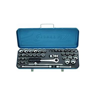 JOGO DE SOQUETES ESTRIADOS E ACESSORIOS 1/2" C/ 43 PECAS MM