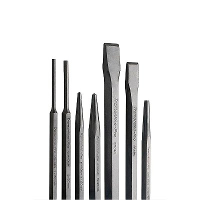 JOGO DE TALHADEIRAS, PUNCOES E SACAPINOS C/ 7 PECAS R.246A -