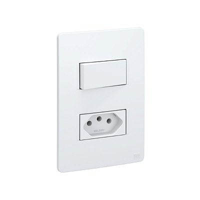 INTERRUPTOR C/ TOMADA 2P+T 10A C/ SUPORTE E PLACA 4X2 160932