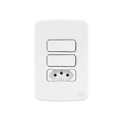 INTERRUPTOR DUPLO PARALELO + TOMADA 2P+T 20A C/ PLACA E SUPO