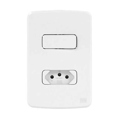 INTERRUPTOR SIMPLES 10A COM TOMADA 10A 4X2 13272553 COMPLETO