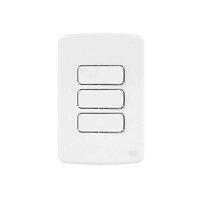 INTERRUPTOR TRIPLO 1 MOD PARALELOS E 2 MOD SIMPLES C/ PLACA