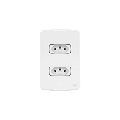 TOMADA DUPLA 2P+T 10A C/ PLACA E SUPORTE 4X2 13272663 BRANCA