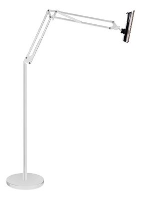 Suporte Pedestal Articulado Ajustavél Universal Para Tablet Branco