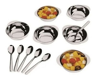 Jogo De Sobremesa 12 Peças Conjunto Doces Aço Inox Martinazzo