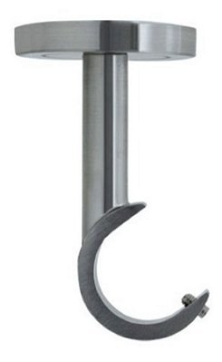 Suporte Teto E Parede Para Varao De Cortina Vettra 28mm Aço Escovado