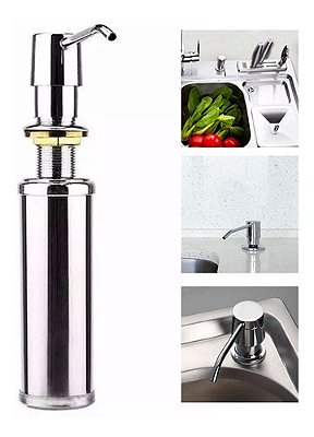 Dosador Metal De Embutir Dispenser Porta Sabonete Liquido E Detergente