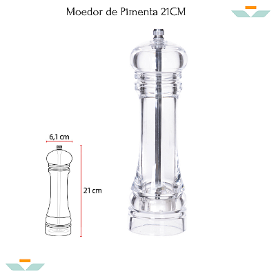 Moedor Manual De Pimenta Sal Profissional Porta Condimentos