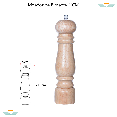 Moedor Pimenta Do Reino E Sal Grosso Rosa Profissional De Madeira