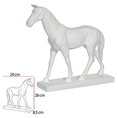 Cavalo Decorativo Em Poliresina Estatueta Estátua Escultura