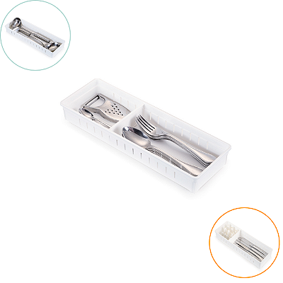 Kit 3 Organizador De Gavetas Com Separador Móvel 35x12x5 Cm