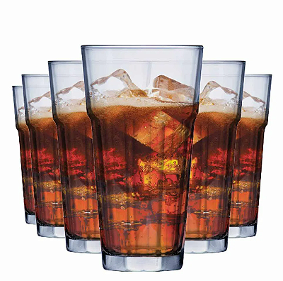 Jogo 6 Copos Conic Max Multiuso Água Suco Ruvolo 380ml