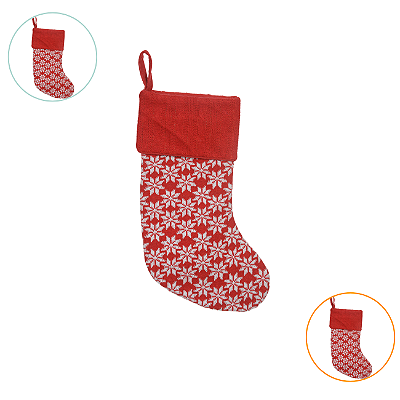 Meia Bota Natalina Enfeite Lareira De Natal Com Papai Noel