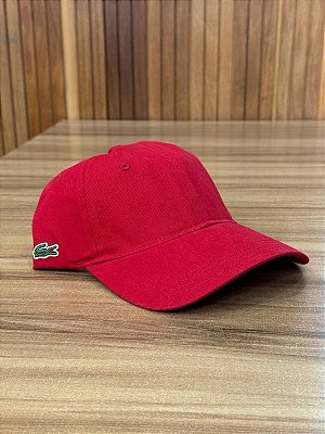 BONÉ LACOSTE GABARDINE VERMELHO