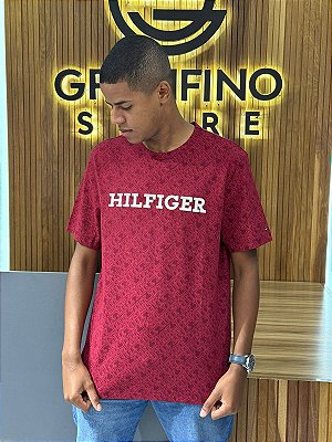 Camiseta Tommy Hilfiger THMW32600 Vermelha Escuro