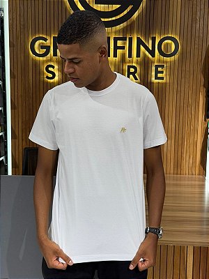 Camiseta Aeropostale Branca e Dourado 87901255
